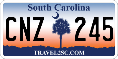 SC license plate CNZ245