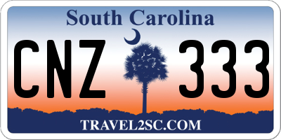 SC license plate CNZ333