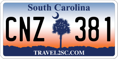 SC license plate CNZ381