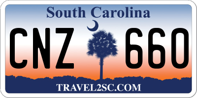 SC license plate CNZ660
