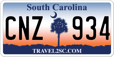 SC license plate CNZ934