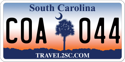 SC license plate COA044