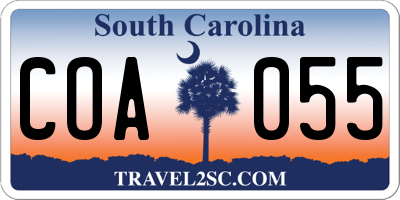 SC license plate COA055