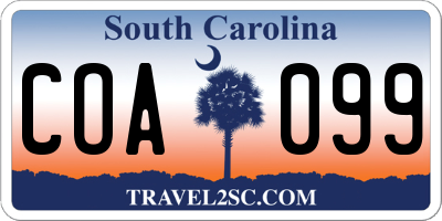 SC license plate COA099