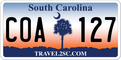 SC license plate COA127