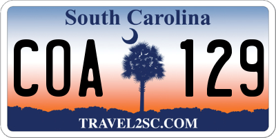 SC license plate COA129