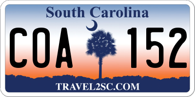 SC license plate COA152