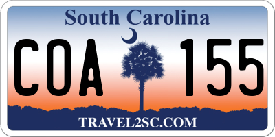 SC license plate COA155