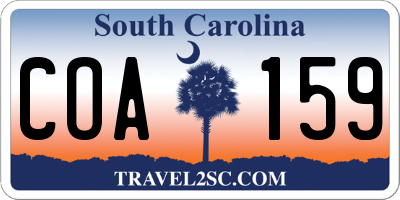SC license plate COA159