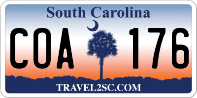 SC license plate COA176