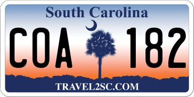 SC license plate COA182