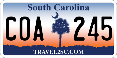 SC license plate COA245