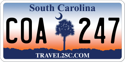 SC license plate COA247