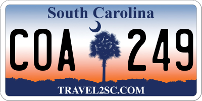 SC license plate COA249