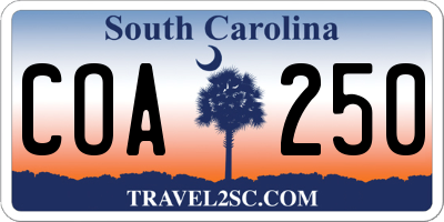 SC license plate COA250