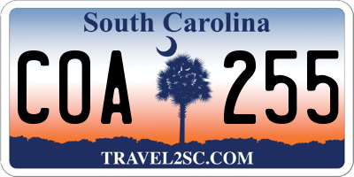 SC license plate COA255