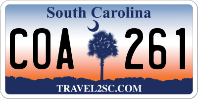 SC license plate COA261