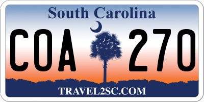 SC license plate COA270
