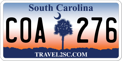 SC license plate COA276