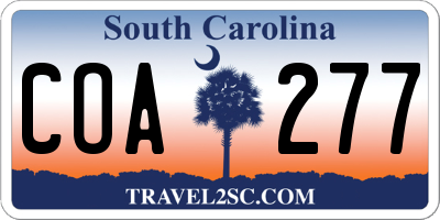 SC license plate COA277