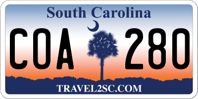 SC license plate COA280