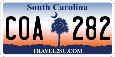 SC license plate COA282