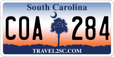 SC license plate COA284