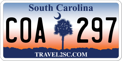 SC license plate COA297