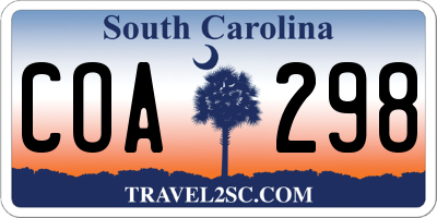 SC license plate COA298