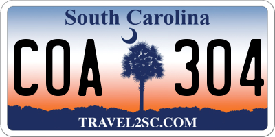 SC license plate COA304