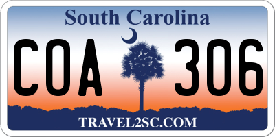 SC license plate COA306