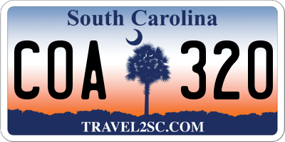 SC license plate COA320