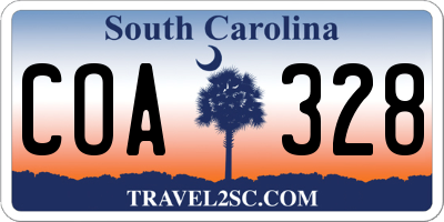 SC license plate COA328