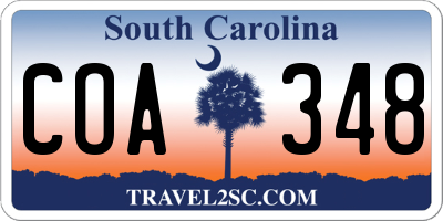 SC license plate COA348