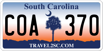 SC license plate COA370