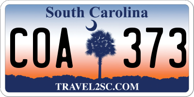 SC license plate COA373