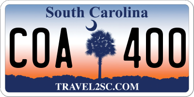 SC license plate COA400