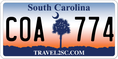 SC license plate COA774