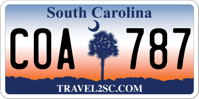 SC license plate COA787