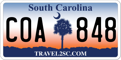 SC license plate COA848