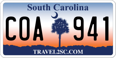 SC license plate COA941