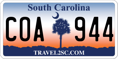 SC license plate COA944