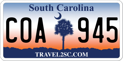 SC license plate COA945