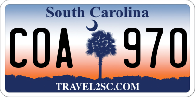 SC license plate COA970