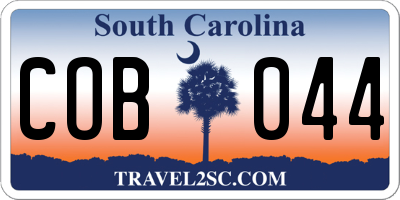 SC license plate COB044