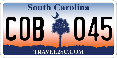 SC license plate COB045