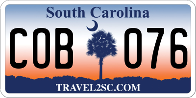 SC license plate COB076