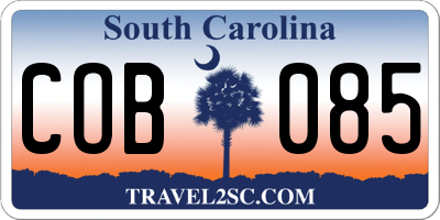 SC license plate COB085