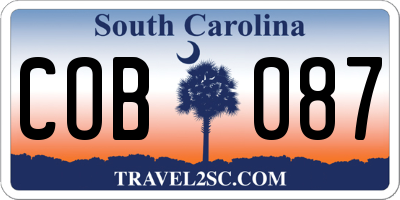 SC license plate COB087