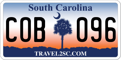 SC license plate COB096